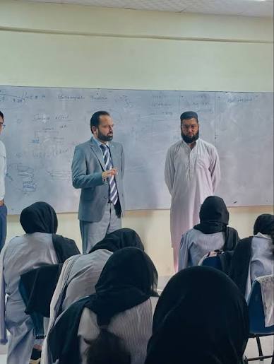 Teacher monitoring class