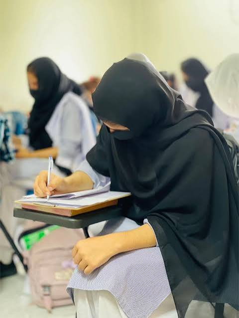 Student taking exam